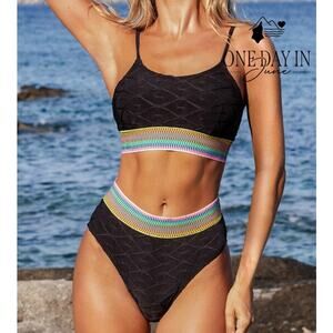 Cupshe Crop High Cut Bikini Swimsuit Size XL